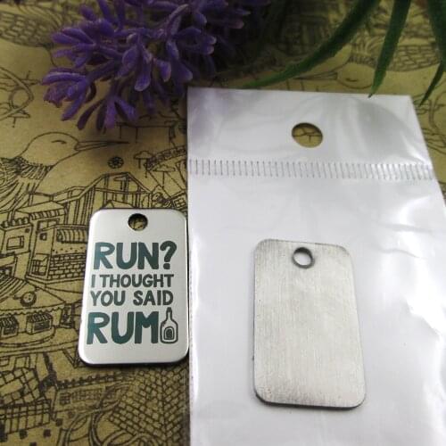 10pcs--"run i thought you said rum"stainless steel charms 5 styles for choosing DIY Charms for necklace bracelets