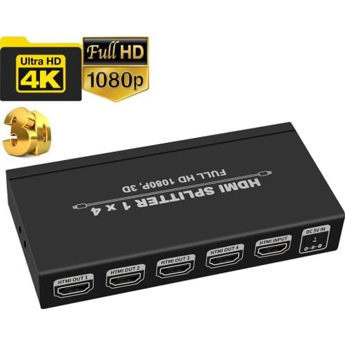 4K HDMI Splitter 1X4 1X2 Hdmi monitor distruibutor 4K 4 port HDMI splitter amplifier 3840X2160P HDCP 1.4 for PS4 apple TV