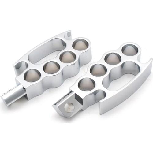 Silver Aluminum Motorcycle Flying Knuckle Control Foot Pegs Footrests For Harley Sportster XL 883 1200 Dyna Fat Bob Softail