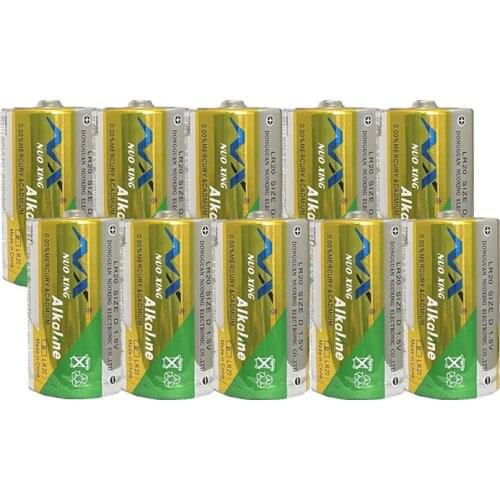 10Pcs LR20 D 1.5V Alkaline Battery MN1300 13A E95 AM1 Equal to Batteries For Gas range Water heater Keyboard Flashlight radio