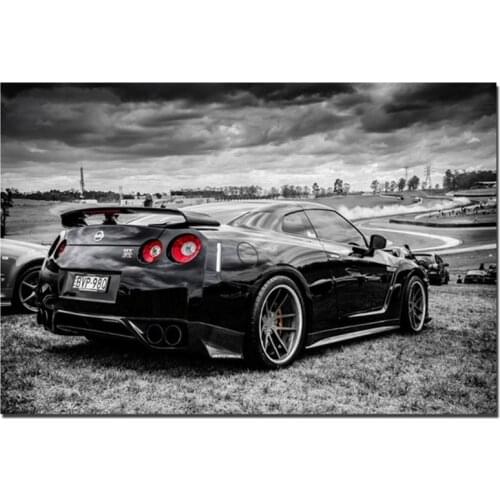 Sports Car Racing Nissan GTR Super Car Poster Wall Art Pictures Painting Wall Art for Living Room Home Decor (No Frame)