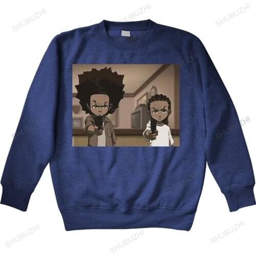 The Boondocks Huey and Riley Print hoody autumn Mens Fashion Harajuku Pure Cotton hoodies Oversized Women Retro long sleeve