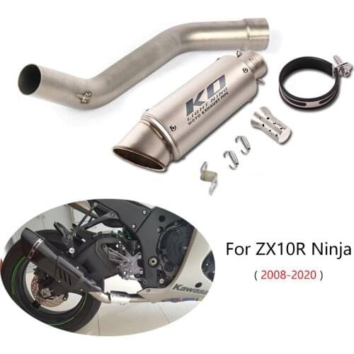 For Kawasaki Ninja ZX10R 2008-2020 Exhaust Pipe Motorcycle Middle Slip On 51mm Mufflers with DB Killer Escape Reserve Catalyst