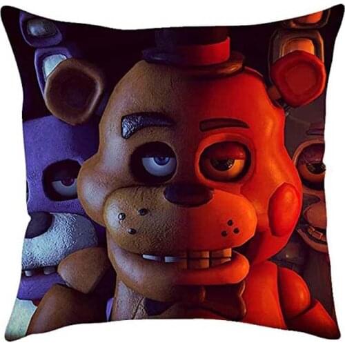 Funny FNAF Pillowcase Bear Pillow Custom Cushion Cover Pillowslip Toys Kid Christmas Gift18X18Inch