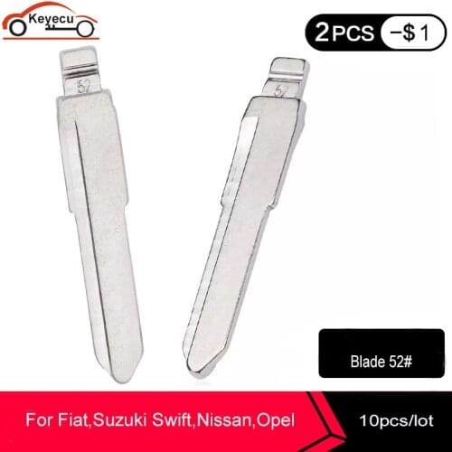 KEYECU 10 Pcs/lot Replacement KEY DIY Remotes Folding Flip Key Blade 52# For HU133R HU87 For Suzuki Swift for Fiat,Nissan,Opel