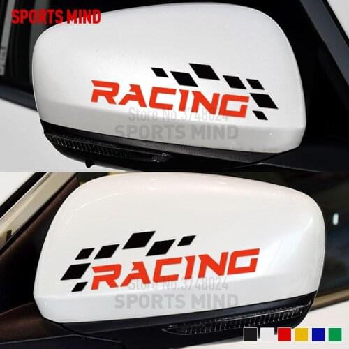 1 Pair Racing Car-Styling Rear View Mirror Car Stickers Decal For Honda Ford Opel Focus Fiesta Hyundai Renault Accessories