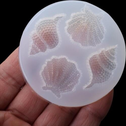 1PC Ocean Series Silicone Mold Starfish Conch Mirror Epoxy Silicone Abrasive Simulation Shell Crafts Chocolate Cake Baking Tool