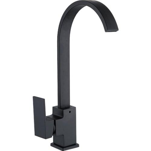 1PC Kitchen Sink Faucet Brass Chrome/Black Swivel 360 Degree Rotating Waterfall Out of Water Cold and Hot Mixer Tap With 2 Hoses