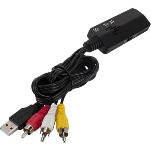 1080P HDMI-Compatible to 3 RCA/AV Audio Video Cable Converter Adapter with USB Charging for TV,VHS,VCR,DVD,PS3, 360