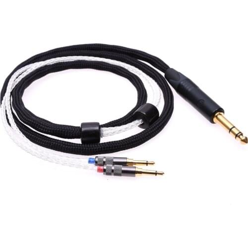 16 Cores 5N Silver Plated Headphone Upgrade Cable Extension Cord Compatible For Denon AH-5200 AH-7200 AH-9200
