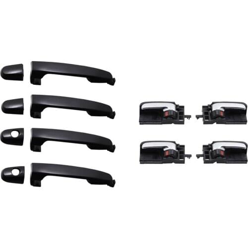 8pcs black exterior and black chrome Interior door handle for TOYOTA Corolla 2003 2004 2005 2006 2007 2008