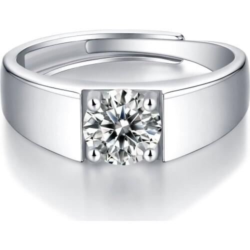 925 Sterling Silver Passed Diamond Test Perfect Moissanite Love of A Lifetime Diamond Ring Couple Lover Jewelry Adjustable Ring