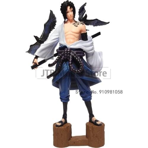 Naruto Shippuden Anime Figure GK Curse Seal Uchiha Sasuke Figma 27cm ABS Uzumaki Naruto Statue Model Ornament Toys Gift For Kids