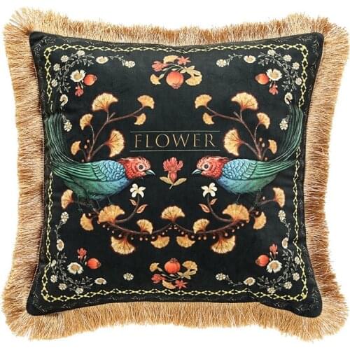 Red Pomegranate Pattern Design Velvet Throw Pillow Cover Case For Couch Sofa Home Decoration Modern Style 18 X 18 Inches