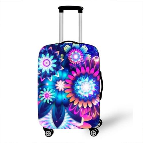 Colorful rainbow flower luggage cover for travelling elastic suitcase cover anti-dust baggage trolley case protective covers