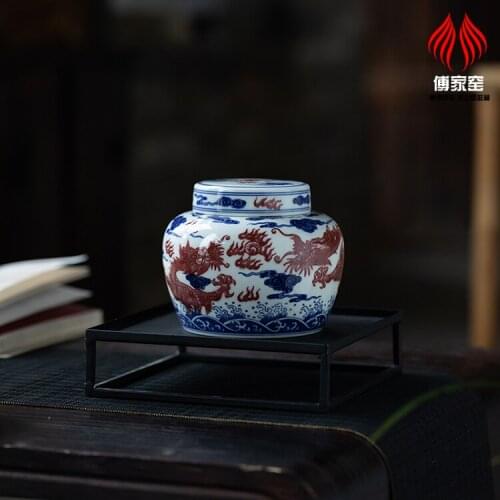 Jingdezhen blue and white youligong boutique collection with the dragon tattoo manual sealing ceramic kung fu tea pot