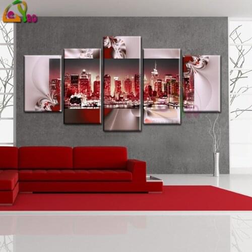 Light Abstract City Landscape Full Square Drill 5D DIY Diamond Painting Multi-Picture Diamond Embroidery Sale Home Decor