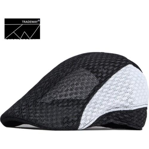 2021 New Summer Mens Hats Breathable Mesh Newsboy Caps Spring Outdoor Gorro Hombre Boina Golf Hat Fashion Solid Flat Cap Women