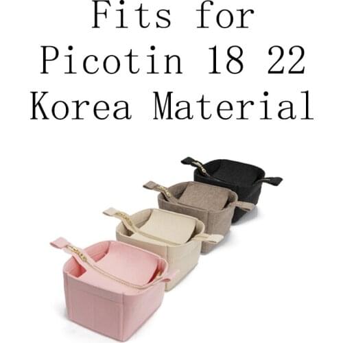 Korea Material Insert Bag Organizer for Picotin 18 22 Makeup Handbag Organizer Travel Inner Purse Portable Cosmetic Inside Bags