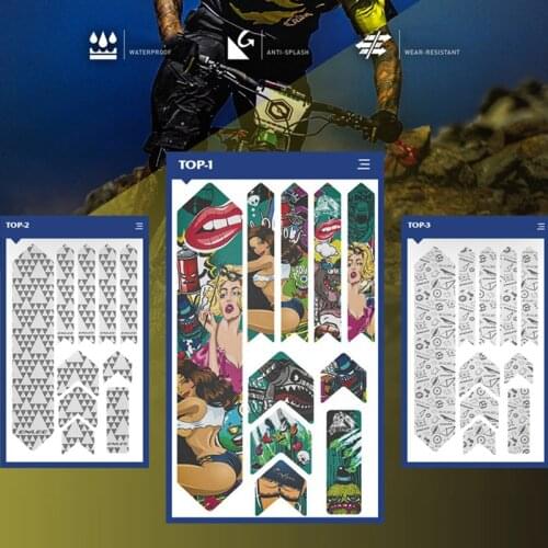 MTB Reflective Stickers 3D Repeat Paster Scratch-Resistant Glue Removeable Waterproof Wear-Resistant Guard Frame Cover parts