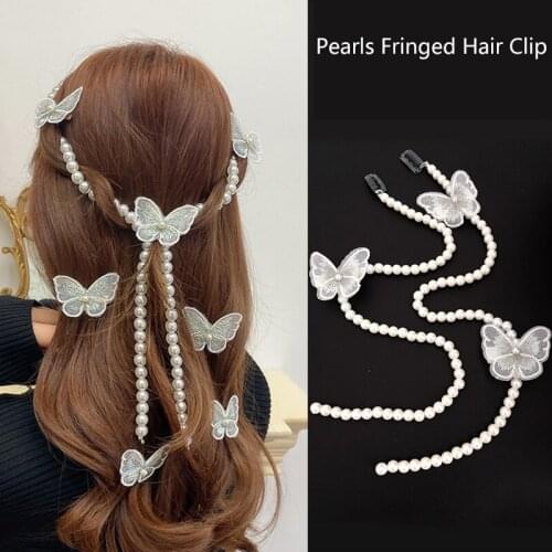 MueRaa Korean Style Pearls Tassels Long Hair Clips Hairpins Hair Accessories Fashion Elegant Trendy Hairgrips Headwear Ornament