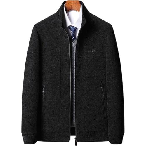 2021 mens jacket spring and autumn thickened middle-aged casual handsome mens jacket