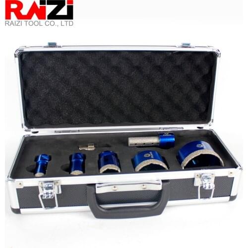 Raizi DIamond Core Drill Bit Set M14 for Tile Ceramic Marble Porcelain Granite 7pcs Diamond Coated Core Hole Saw Finger Bit