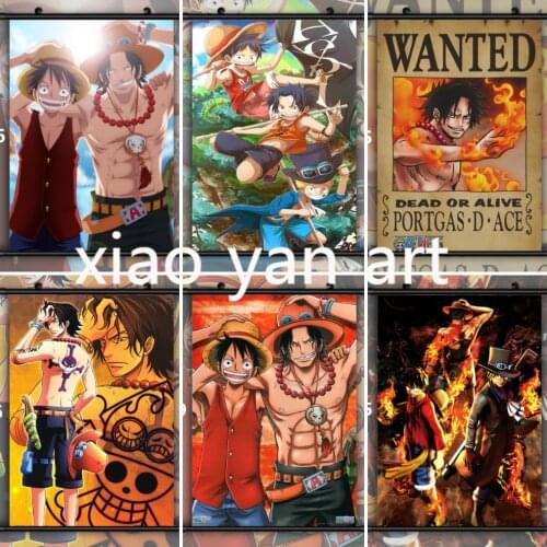 One Piece Anime Diamond Painting Diamond Mosaic Cross Stitch Kits Full Diamond Embroidery Room Decoration