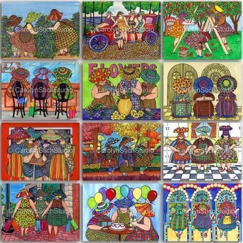 Full Square&Round 5D DIY Diamond Painting Kit Fat girl Ladies woman balloon embroidery mosaic Cross stitch Paint home decor Sale