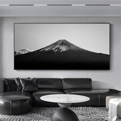 Nordic Mount Fuji Landscape Wall Art Poster And Print Black White Canvas Painting Modern Pictures Living Room Home Decoration