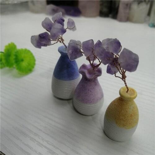 Natural Amethyst Tree Crystal Mineral Ornaments Tree of Life Home Decoration Purple Lucky tree Healing Pavilion Decorate