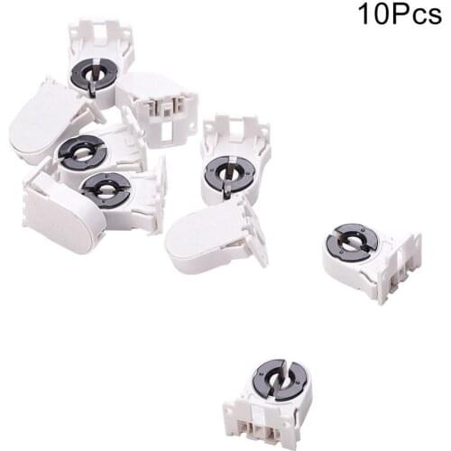 New 10pcs T8 PC LED Lamp Holder 220V 3A Bulb Base Adapter Converter Light Socket White for T8 Fluorescent Lamp