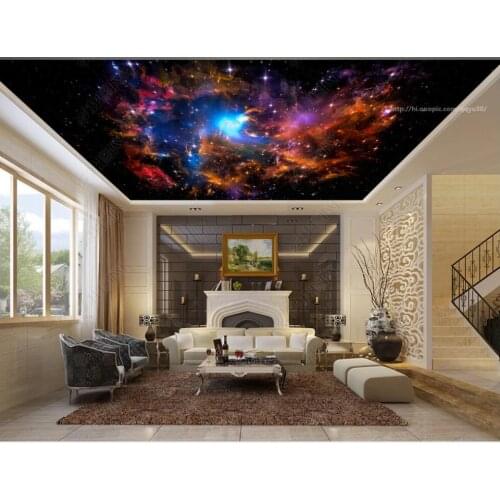 Custom photo 3d wallpaper ceiling mural Gorgeous beautiful nebula sky universe decor 3d wall murals wallpaper in the living room