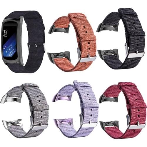 Comfortable canvas bracelet strap replacement watch strap for Samsung Gear Fit 2 Pro R360 R350 R365