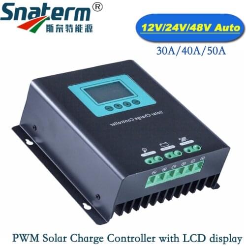 50A 40A 30A 12V 24V PWM solar charge controller with LCD display 30A 40A 50Amps Solar intelligent battery charger Regulators