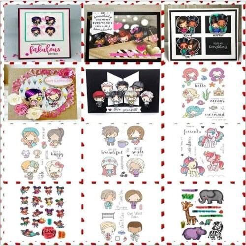 Stamp Baby Elephant Giraffe Cartoon Boy Girl Clear Stamps Scrapbooking Craft Decorate Photo Album Embossing Cards New 2020