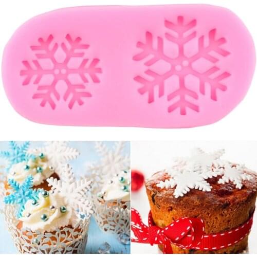 Snowflake Silicone Lace Molds DIY Christmas Cupcake Topper Fondant Cake Decorating Tools Candy Polymer Clay Chocolate Moulds
