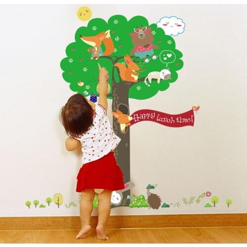 Super Large Wall Sticker Cartoon Animal Tree Kids Room Decoration Nursery Classroom Wall Decor Baby Bedroom Decor Wall Art