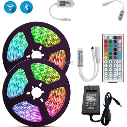 LED Strips Lights Bluetooth RGB 5050 SMD 2835 Waterproof WiFi Flexible Lamp Tape Ribbon Diode DC12V 5M 10M 15M 20M