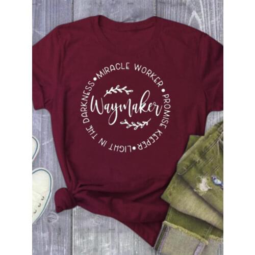 Waymaker Letter Print T Shirt Women Short Sleeve O Neck Loose Tshirt Ladies Summer Women Tee Shirt Tops Camisetas Mujer