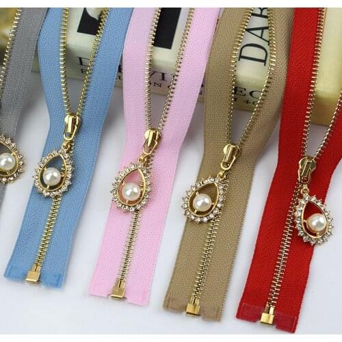 2/5pcs Meetee 3# Metal Zipper 40/50/60/70CM Open End Gold Teeth Zip for Sewing Bags Purse Down Jacket Skirt Clothing Accessory