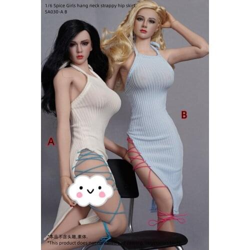 1/6th Female Soldier Clothing Accessories Girl Hang Neck Strappy Hip Skirt