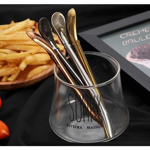 1pc Drinking Straw Stainless Steel Yerba Mate Straw Gourd Bombilla Spoons Reusable Metal Pro Tools Bar Accessories