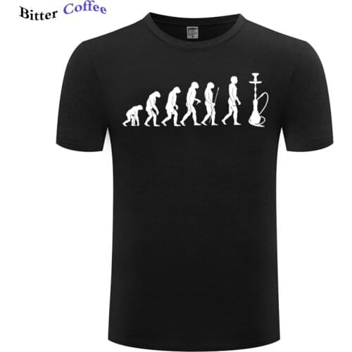 2021 Men Creative Design Printing Cotton T-Shirt Evolution Water Pipe Waffen Shisha Smoke Steam Tobacco Coal Tee Shirt Plus size
