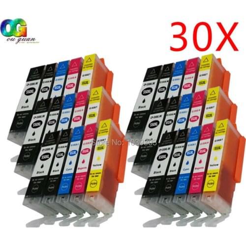 30 x Chipped Compatible Canon Ink cartridges PGI-550 / CLI-551 for IP7250 IP8750 IX6850 MG5450 MG6350 MX725 MX925
