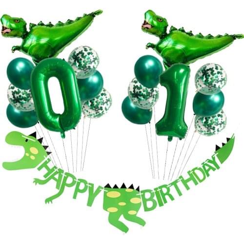 7pcs Dinosaur Birthday Kids Party Decoration Number Foil Balloons Baby Shower Dinosaur Party Supplies Toys Decorations Globos
