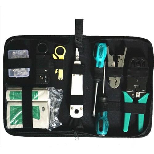 9 Pcs Network LAN Cable Computer Maintenance Repair Tool Kit Cable Tester Screwdriver Wire Stripper RJ45 Connector Tools