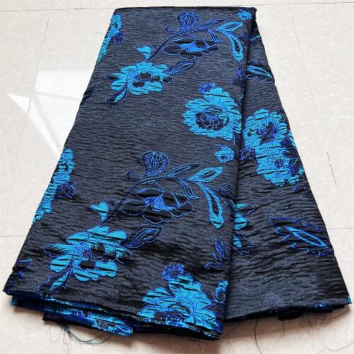 Embroidery African Ankara Wax Fabric Nigerian Cotton Tissu Print Cloth With Cord Lace For Women Wedding Party Dress DFS144