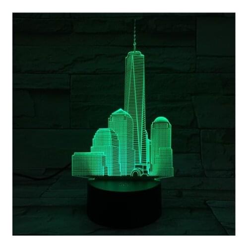 Acrylic Table Lamp LED Bedside 3D Night Light Touch Sensor Night Light Empire State Building Home Club Decor Kids Memorial Gift