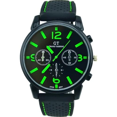 New Top GT Brand Watch Fashion Men Women Outdoor Sports Quartz Watches Casual Black Leather Belt Dress Ladies Watch Clock Reloj